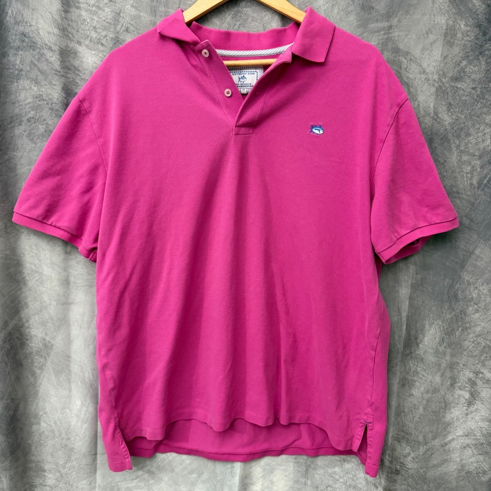 Southern Tide Mens Skipjack Polo Shirt Pink Short Sleeve Pique Cotton XL